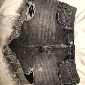 free people denim shorts